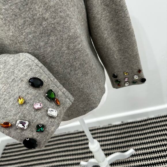 NWT Zara Knit Beaded Jewel Embellished Blazer and Skirt 2 Piece Set. Rare.⭐️ - Picture 10 of 16